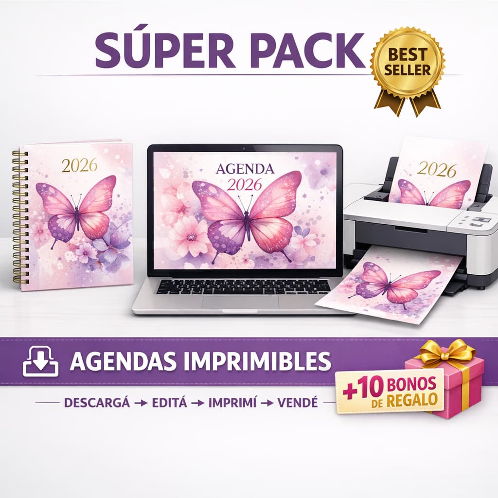 Súper Pack de Agendas Imprimibles + 10 REGALOS